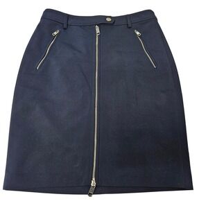 Tommy Hilfiger Navy Pencil Skirt Zip Accents Women's Size 6
